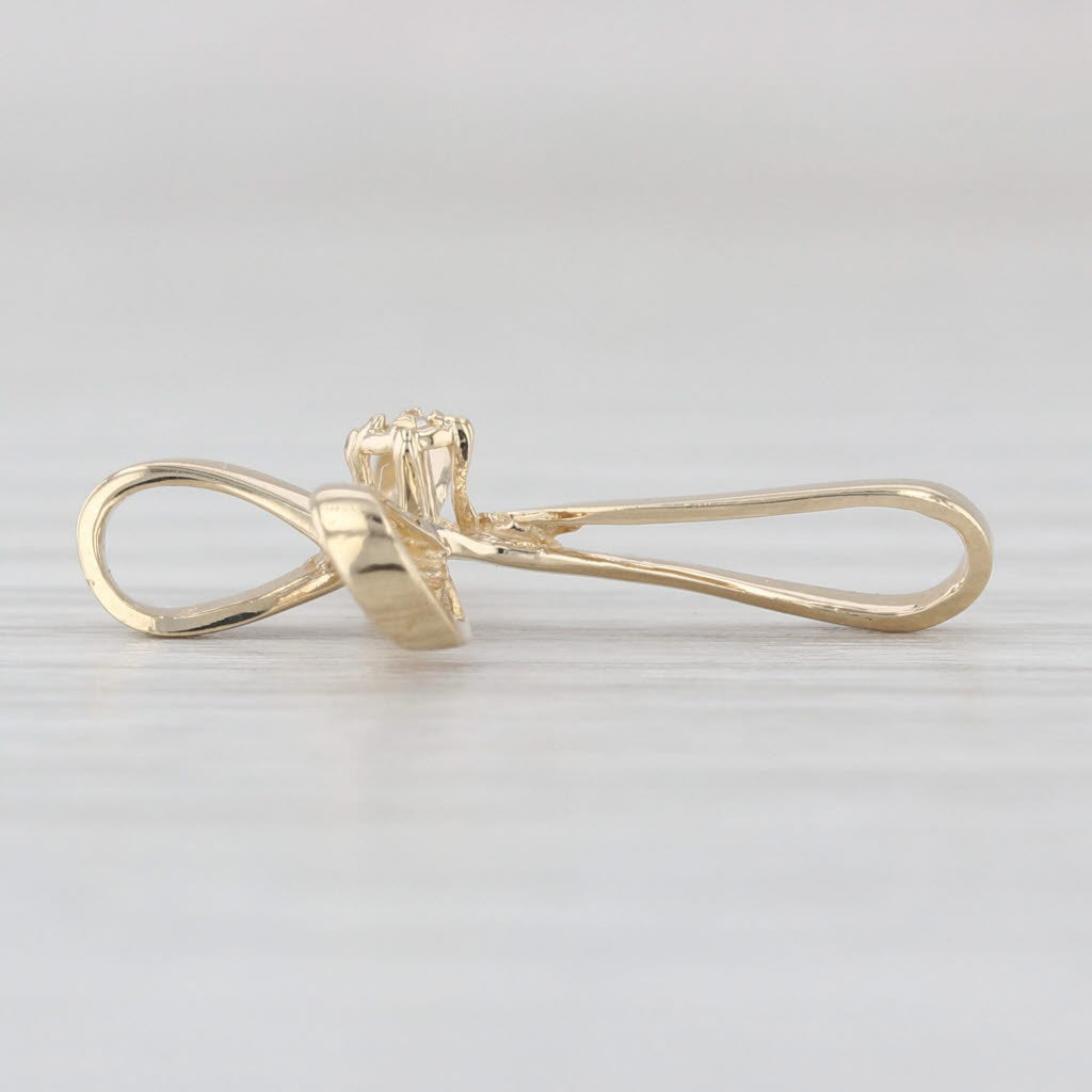 Diamond Solitaire Cross Pendant 14k Yellow Gold