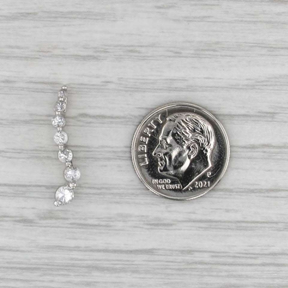 0.64ctw Graduated White Topaz Journey Pendant 10k White Gold
