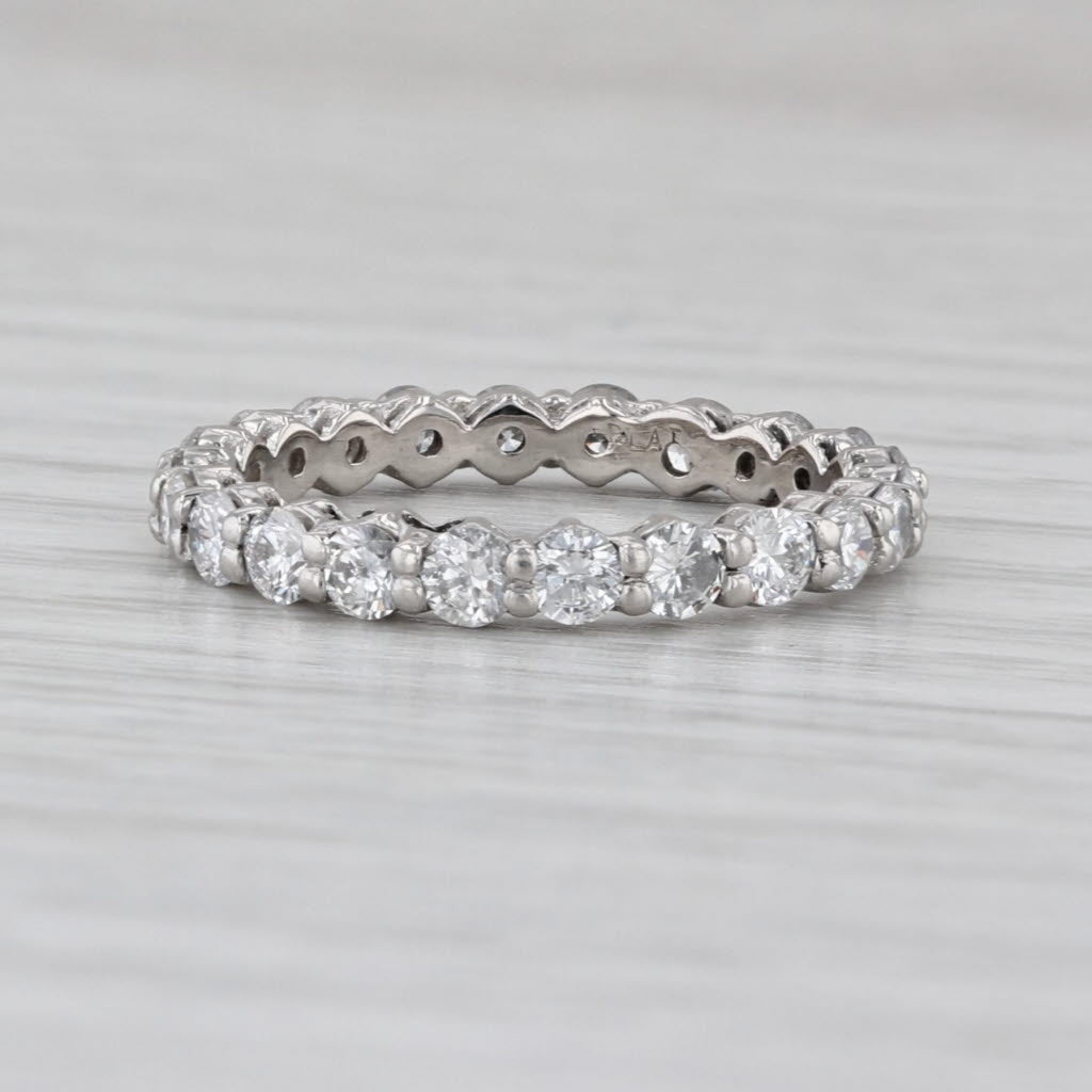 1.25ctw Diamond Eternity Band Platinum Wedding Annivesary Stackable Ring Size 6
