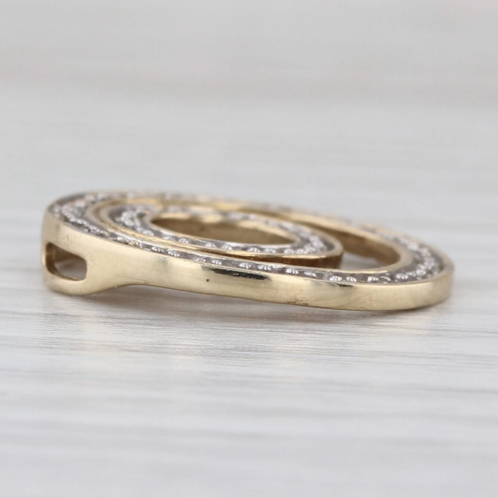 0.81ctw Diamond Eternity Circles Pendant 10k Yellow Gold Floating Drop