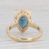 Judith Ripka 4.11ctw Pear London Blue Topaz Diamond Ring 14k Yellow Gold Size 6