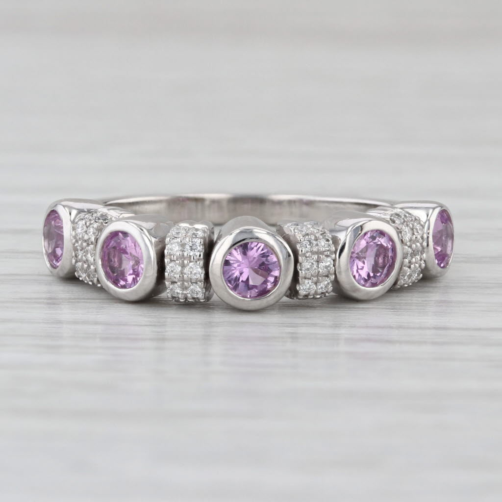 Sonia B 1.88ctw Pink Sapphire Diamond Ring 14k White Gold Size 9.25 Stackable