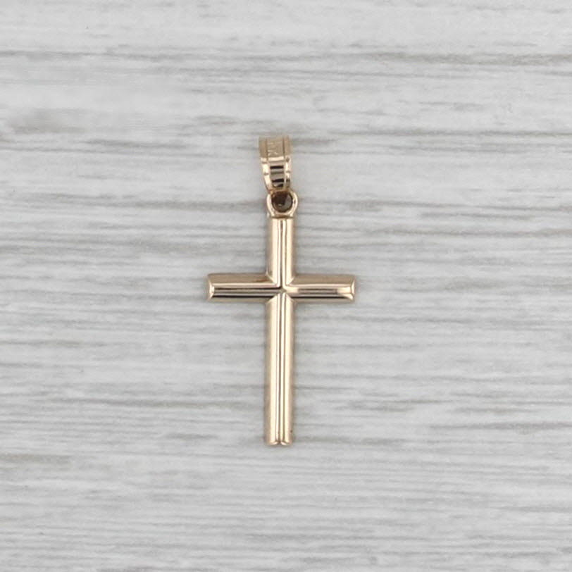 New Small Cross Pendant 14k Yellow Gold Religious Jewelry