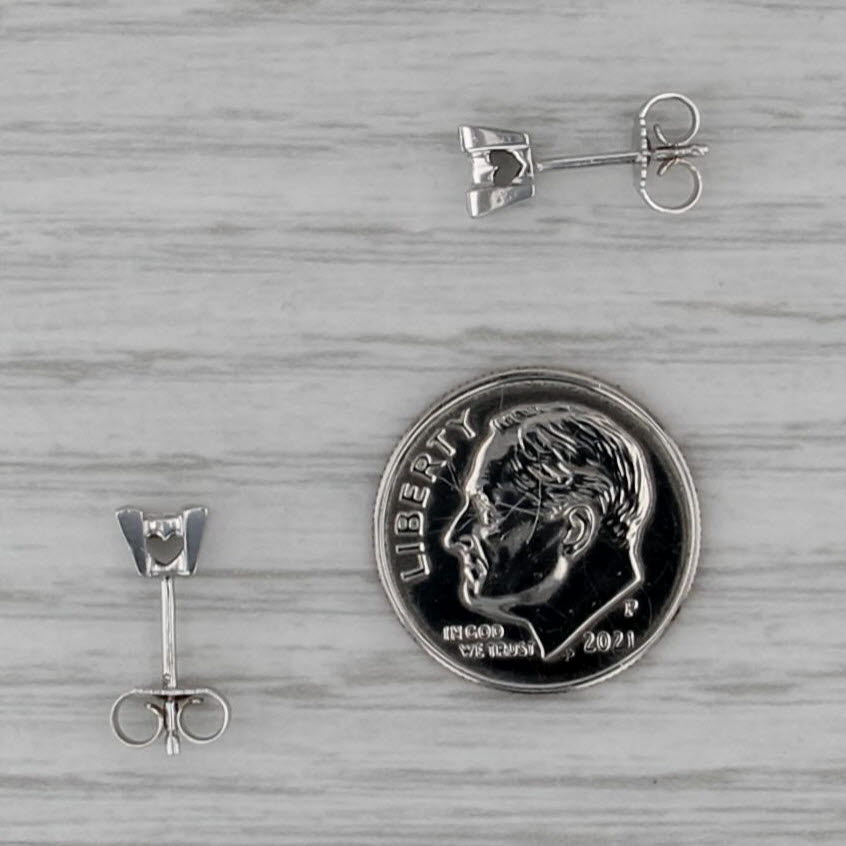 0.30ctw Princess Stud Earrings 14k White Gold Square Studs