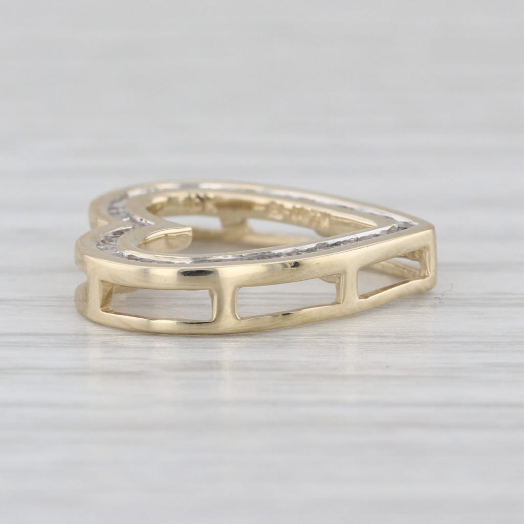 0.25ctw Diamond Open Heart Pendant 10k Yellow Gold Floating Drop