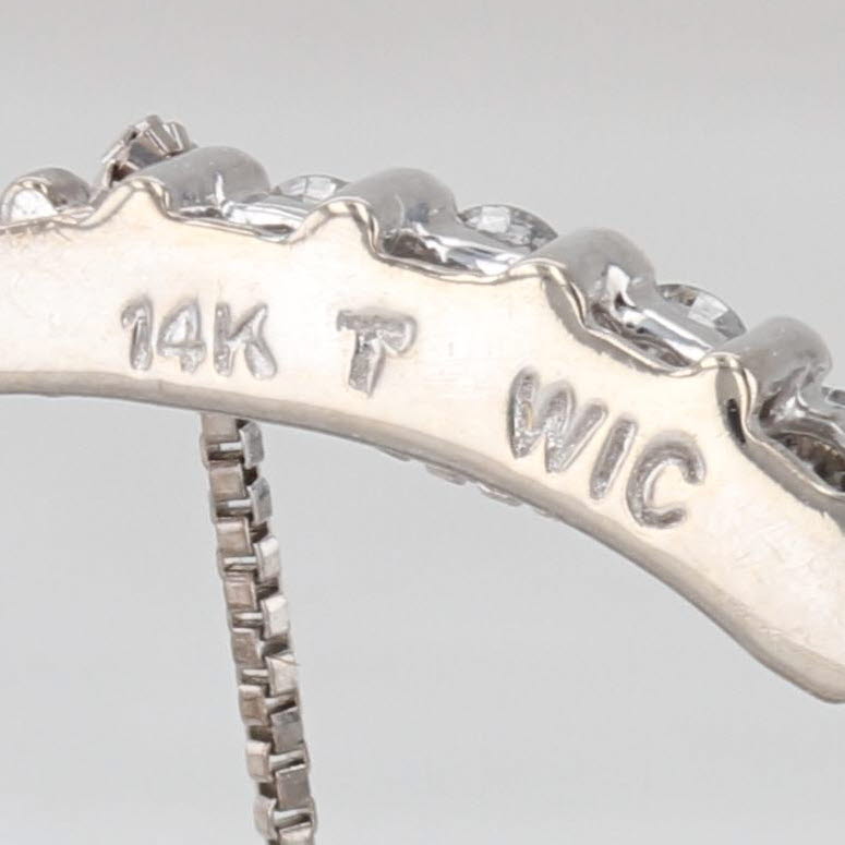 0.45ctw Diamond Eternity Oval Pendant Necklace 14k White Gold 18.75" Box Chain