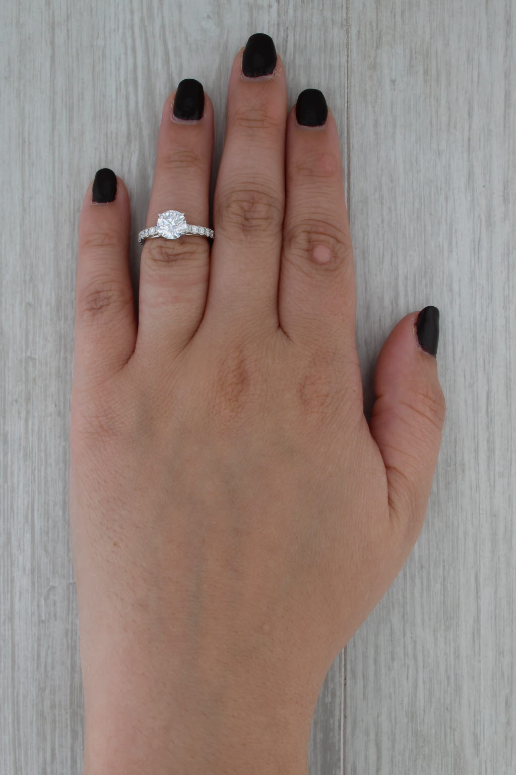 IGI 1.93ctw Round Lab Grown Diamond Engagement Ring 14k White Gold Size 5