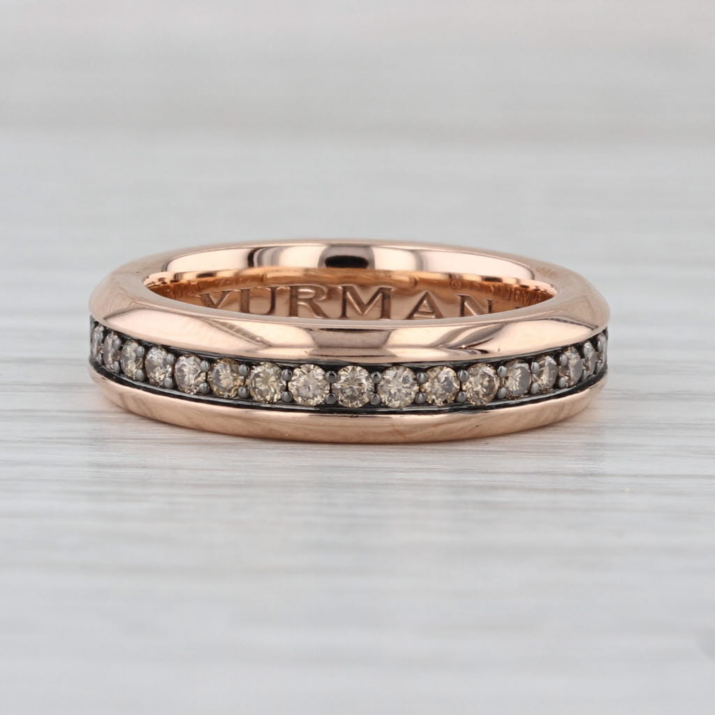 David Yurman Streamline 0.90ctw Diamond Eternity Band 18k Rose Gold Wedding Ring