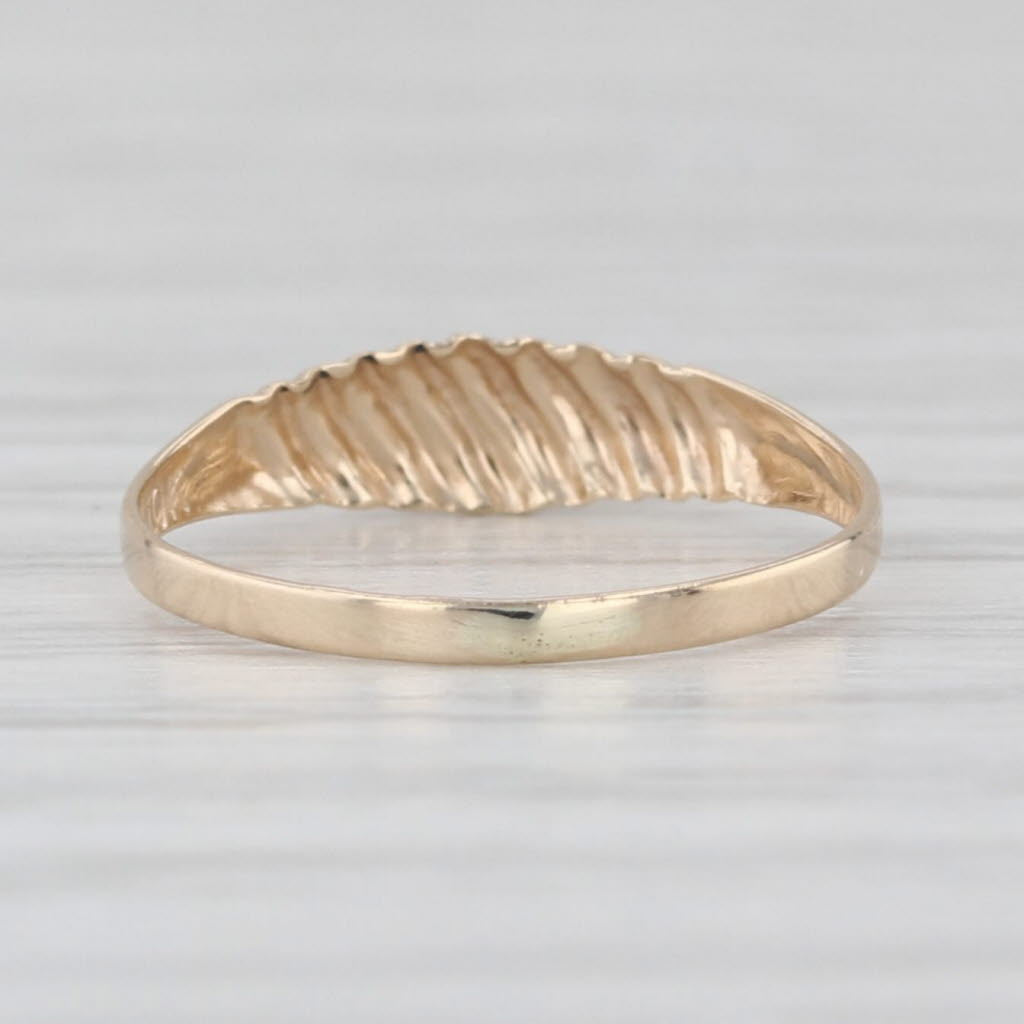 Vintage Small Size Scalloped Baby Ring 10k Yellow Gold Keepsake Band Size 1