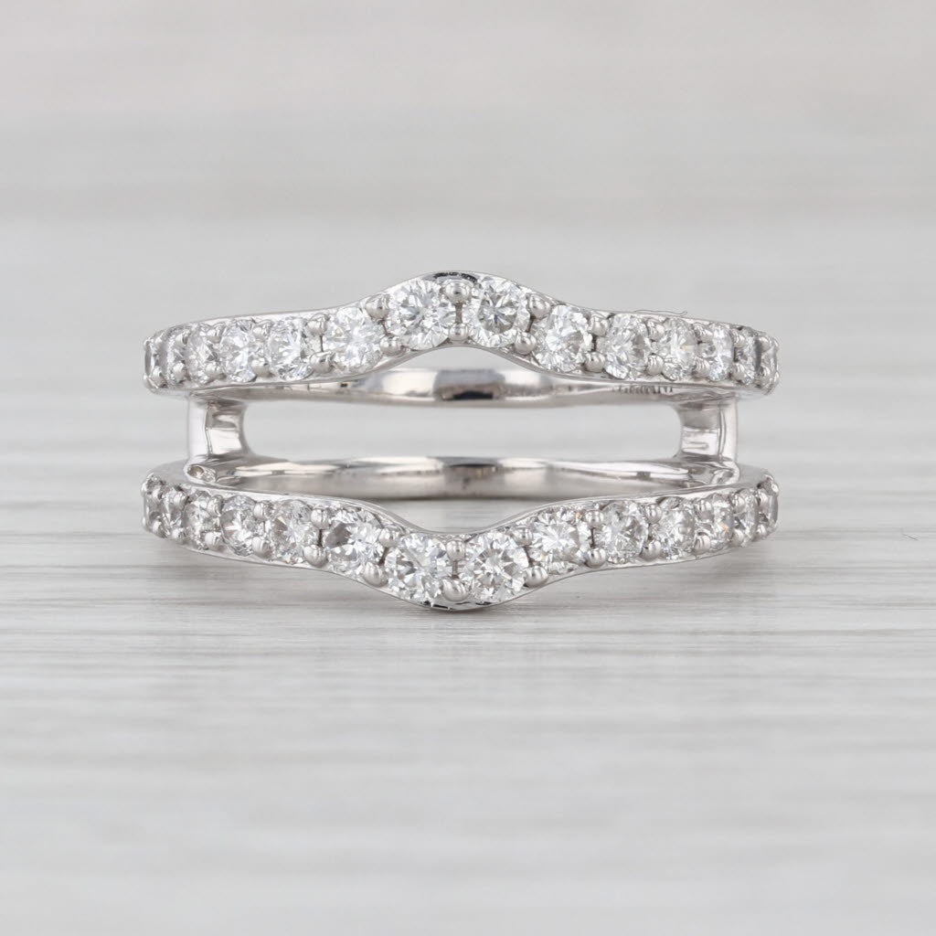0.88ctw Diamond Ring Jacket Guard Wedding Band 14k White Gold Size 8.5