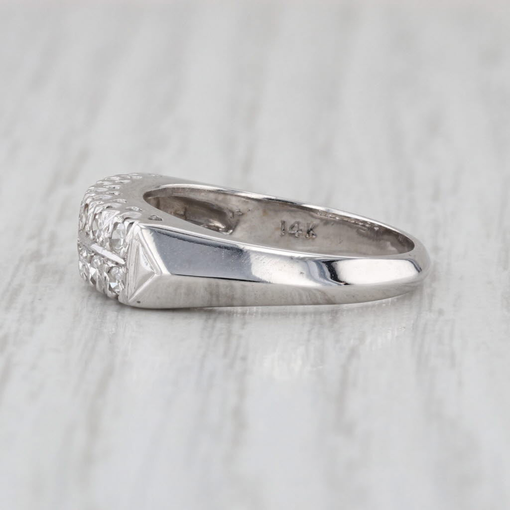 Vintage 0.23ctw Diamond Wedding Anniversary Band 14k White Gold Stackable