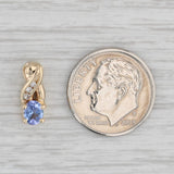 0.32ctw Tanzanite Diamond Pendant 14k Yellow Gold Small Drop