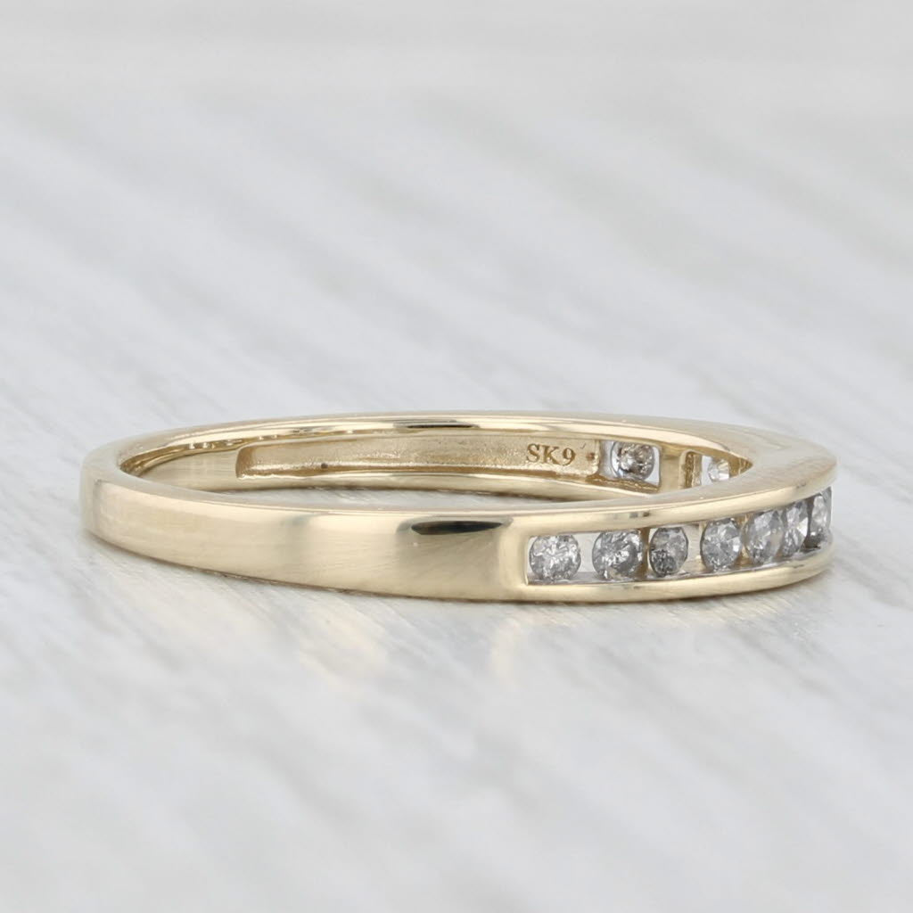 Light Gray 0.21ctw Diamond Wedding Ring 10k Yellow Gold Size 7 Band Stackable