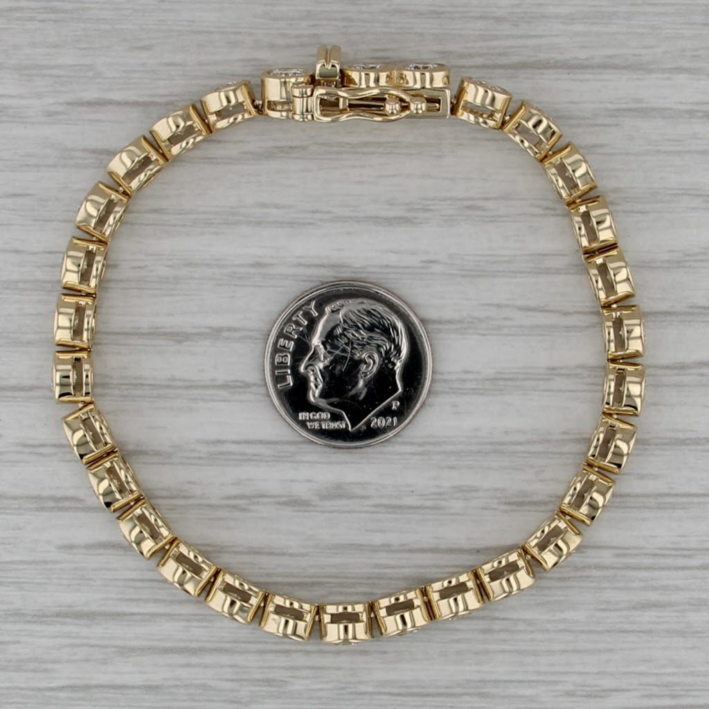 New 8.37ctw Lab Grown Diamond Tennis Bracelet 14k Yellow Gold 6.75" 5.7mm