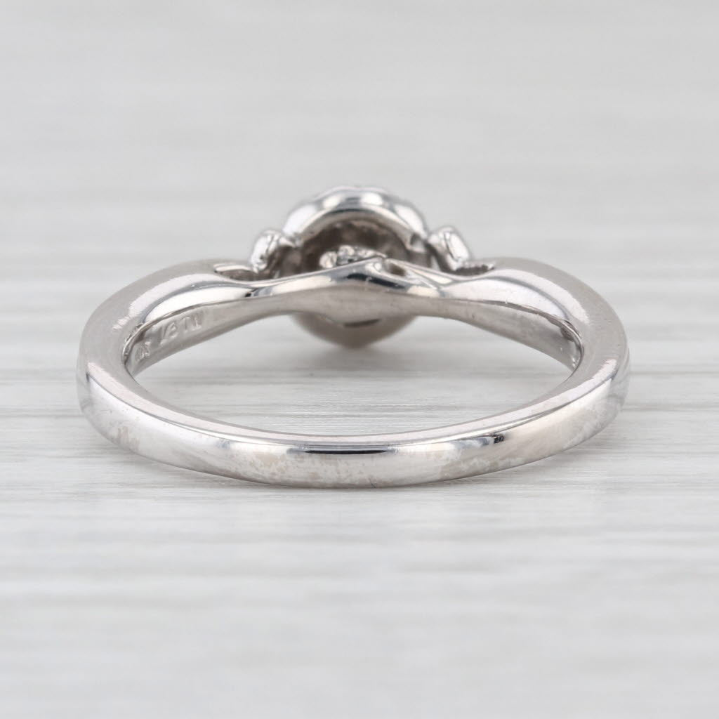 0.28ctw Round Diamond Halo Engagement Ring 950 Palladium Size 7.25