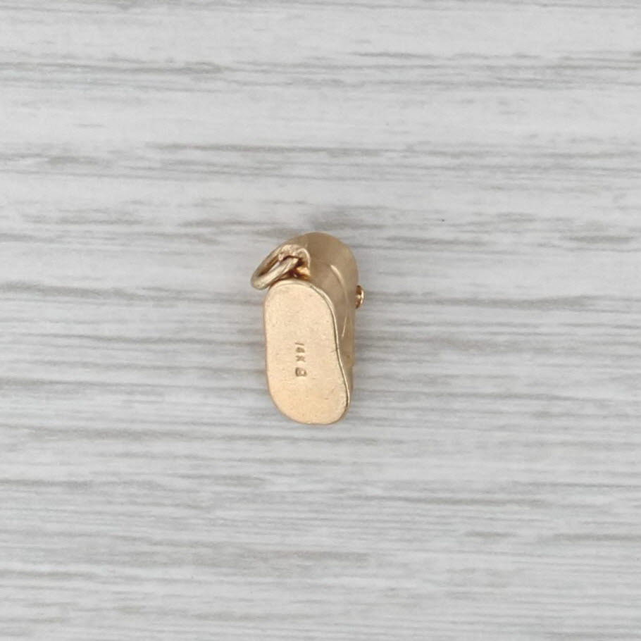 Vintage Baby Shoe Charm 14k Yellow Gold Small Keepsake Pendant New Mom