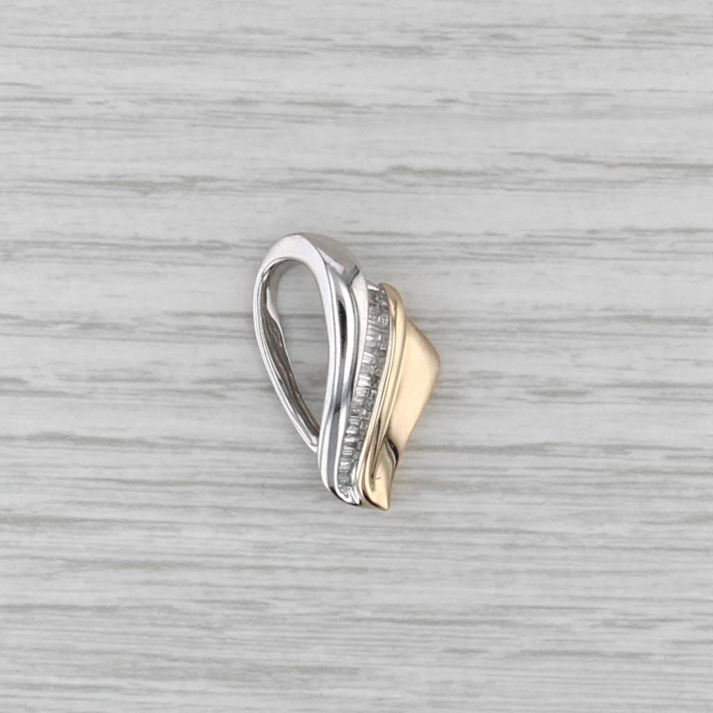 0.30ctw Diamond Journey Slide Pendant 14k Yellow White Gold