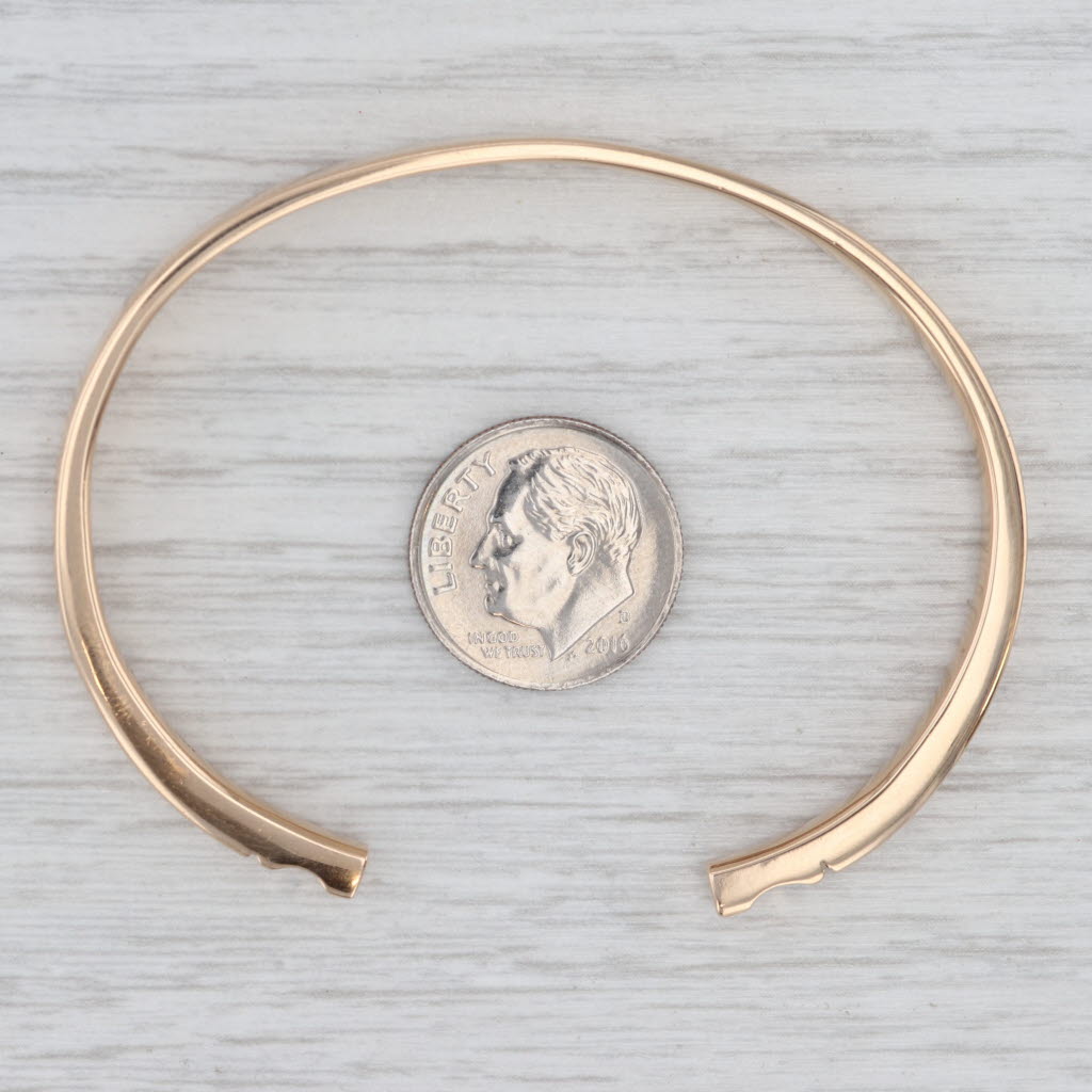 Light Gray Engravable Cuff Bracelet 18k Yellow Gold 6.5" 6.3mm