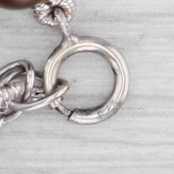 Dyed Brown Single Cultured Pearl Strand Necklace Sterling Silver 15.75-17.5"