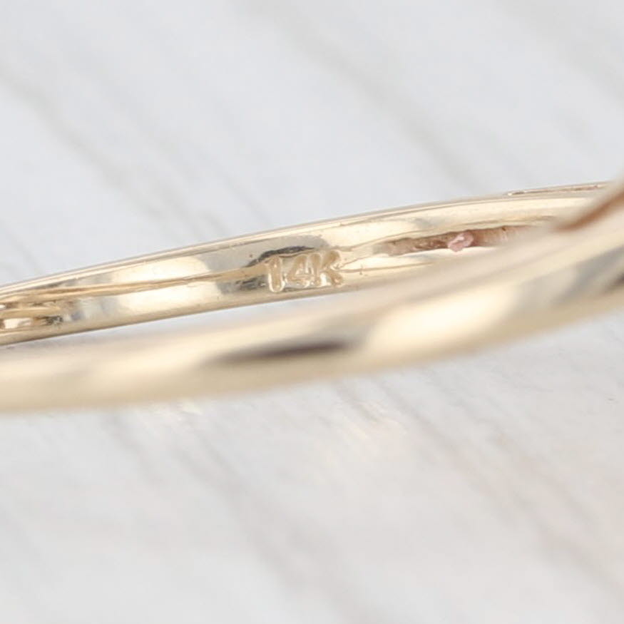 Light Gray Diamond Spray Bypass Ring 14k Yellow Gold Size 8