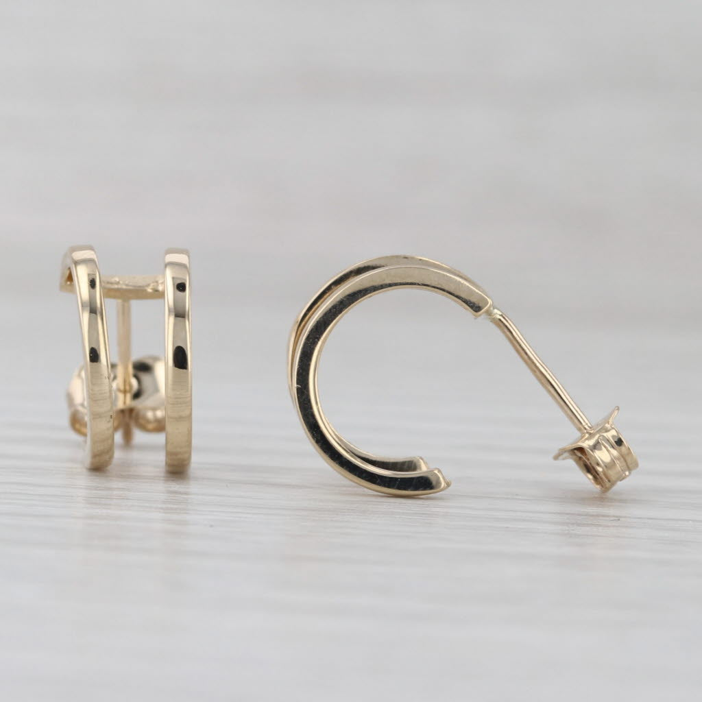 Small Round Double Hoop Earrings 14k Yellow Gold Pierced Hoops