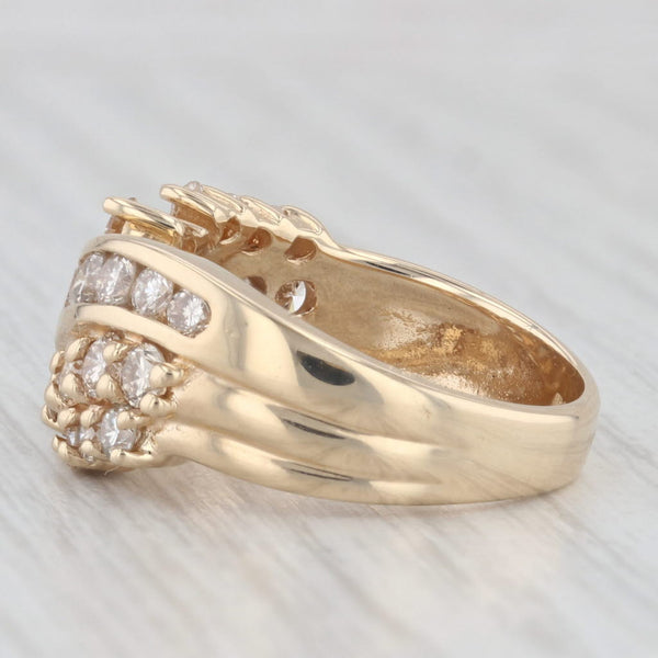 1.50ctw Diamond Bypass Ring 14k Yellow Gold Size 6.5 Cocktail