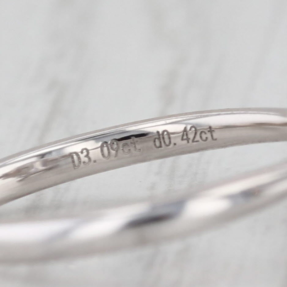 New IGI 3.51ctw Emerald Cut Lab Grown Diamond Engagement Ring 14k Gold Size 6.5