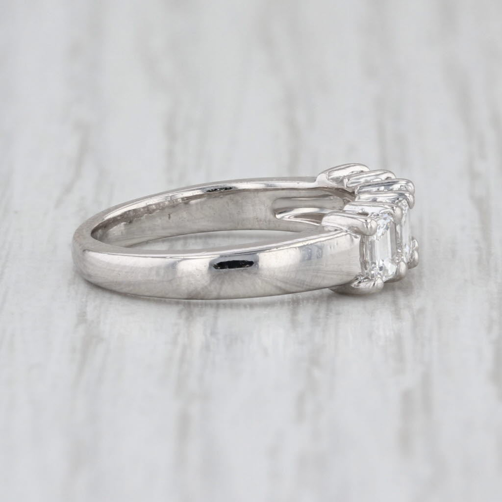 0.90ctw Diamond 5-Stone Ring Platinum Sz 4.5 Wedding Anniversary Band Stackable