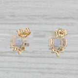 1.05ctw Tanzanite Diamond Halo Stud Earrings 14k Yellow Gold