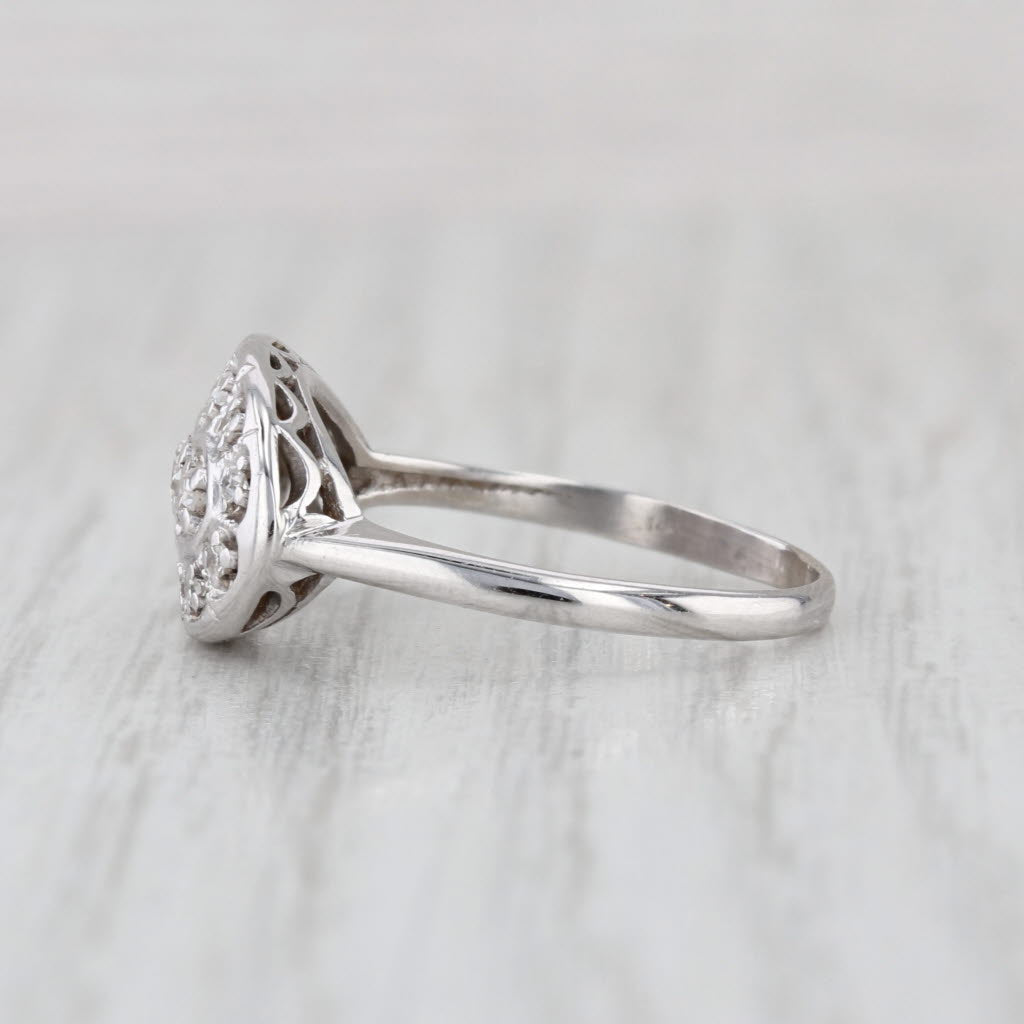 Vintage 0.22ctw Diamond Ring 14k White Gold Size 7.5