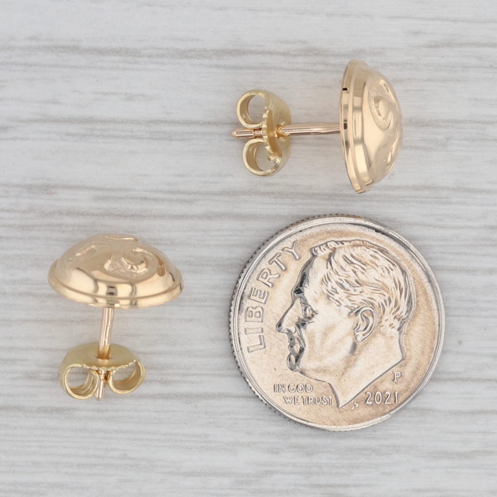 Gray Charles Garnier Swirl Stud Earrings 18k Yellow Gold French