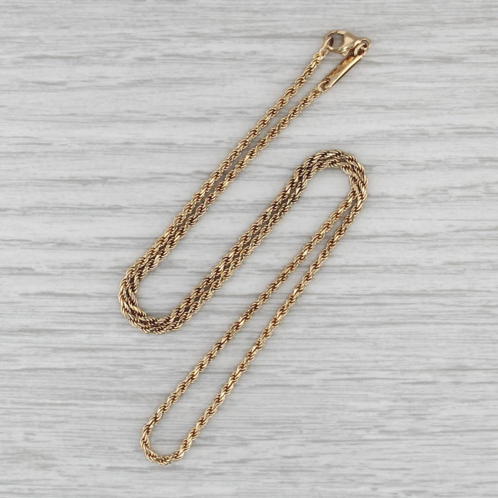 Chopard Rope Chain Necklace 18k Yellow Gold 16.5" 1.8mm
