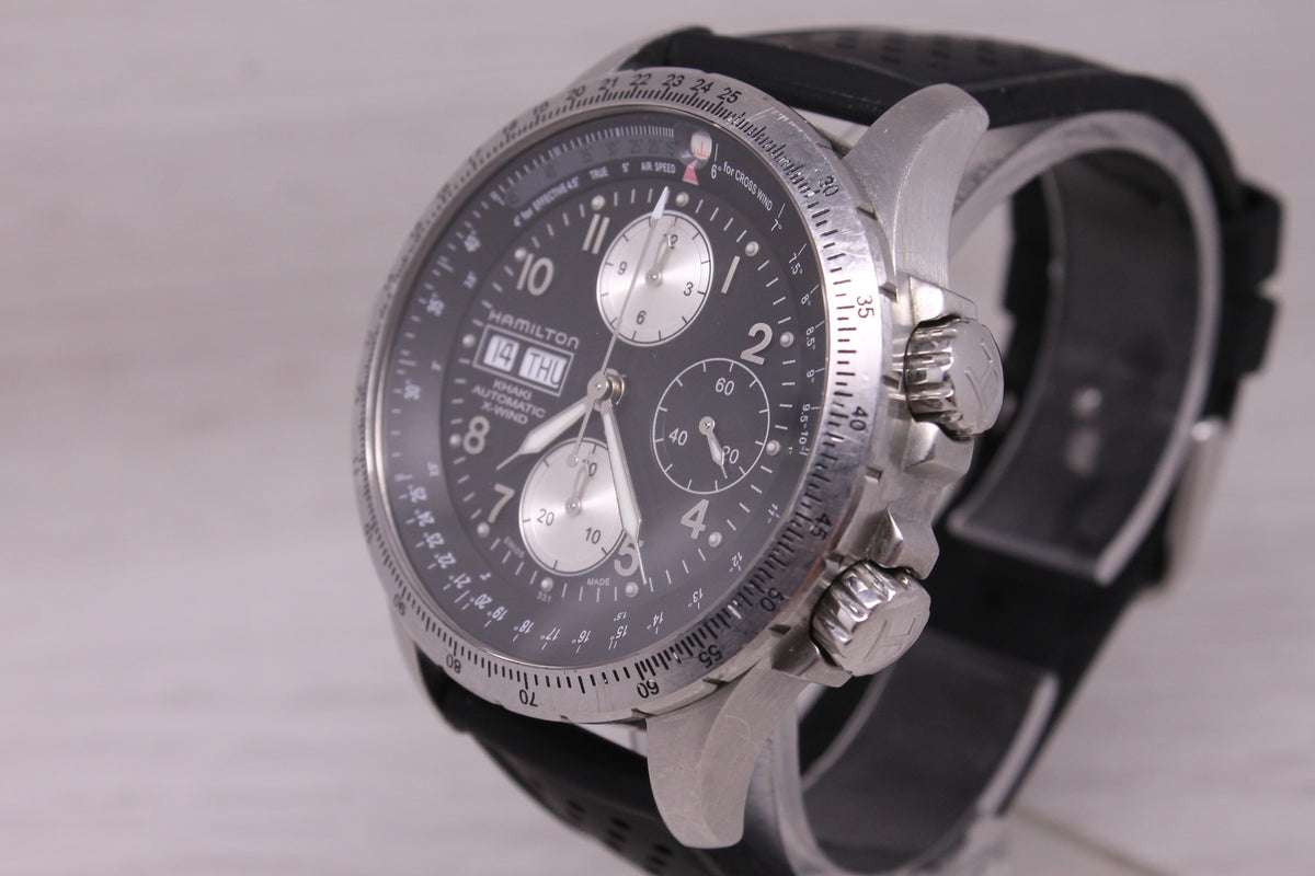 Hamilton Khaki Automatic X-Wind 45mm Chronograph Watch Swiss Day Date H776160