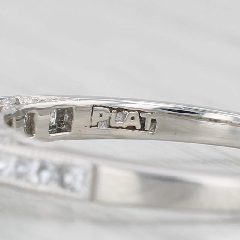 Light Gray New Tacori 0.39ctw Princess Diamond Engagement Ring Platinum Size 6.5