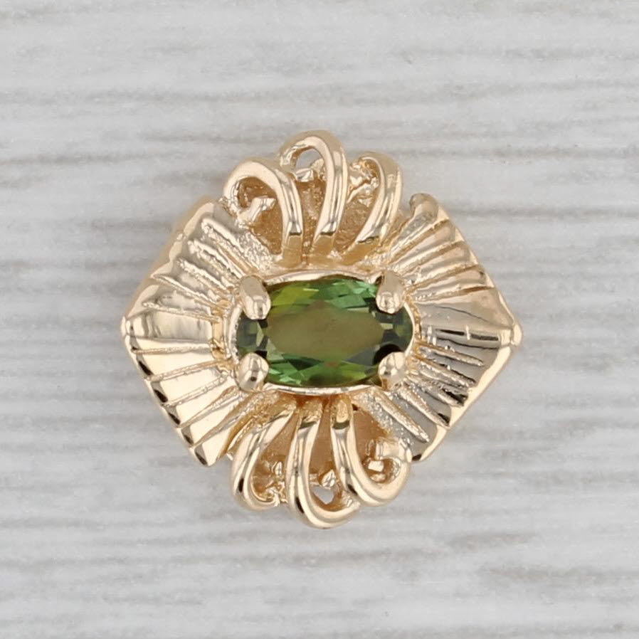 Gray Small 0.30ct Peridot Slide Bracelet Charm 14k Yellow Gold