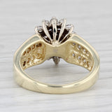 0.85ctw Diamond Cluster Ring 10k Yellow Gold Size 7 Engagement