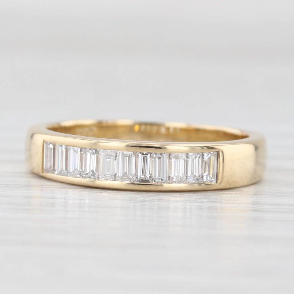 Light Gray 0.50ctw Diamond Wedding Band 18k Yellow Gold Size 6.25 Ring