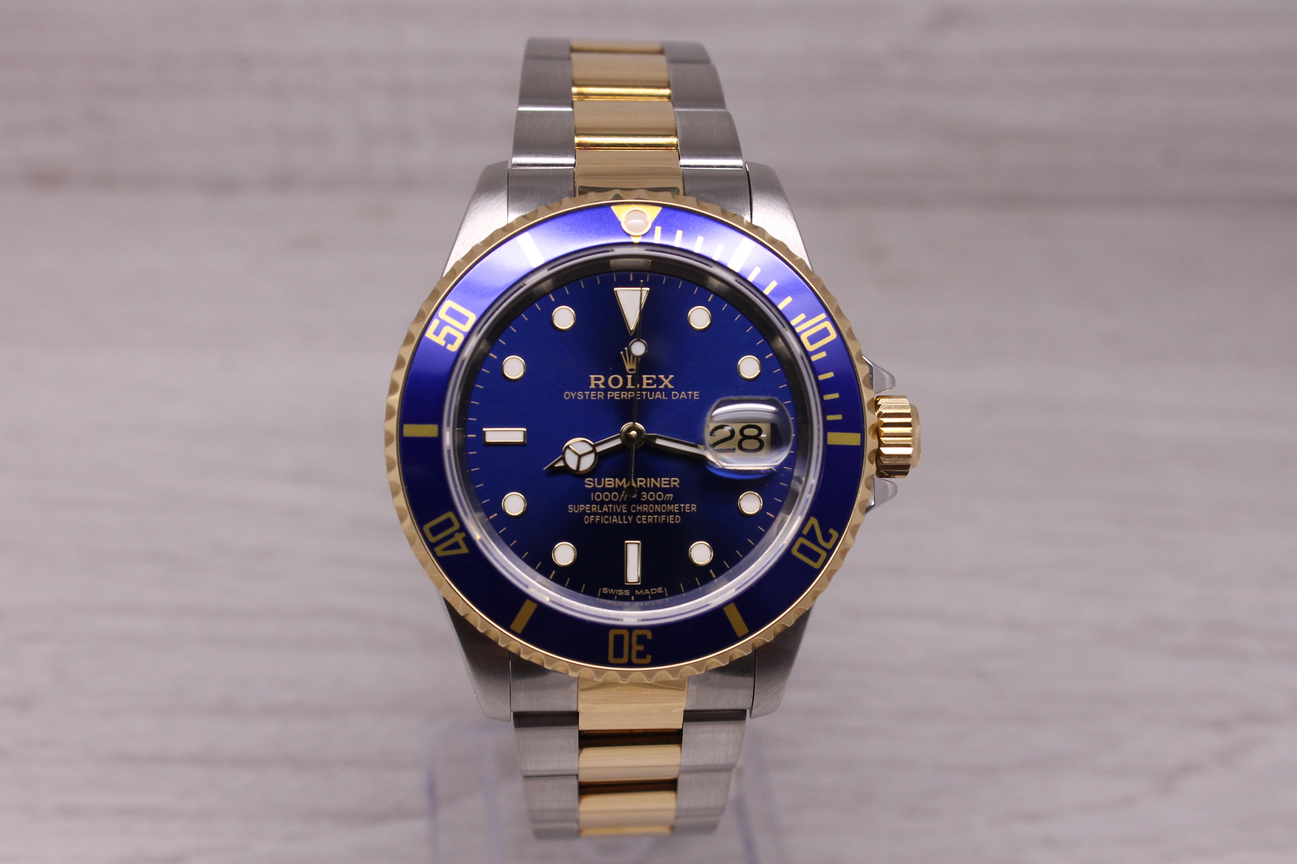 Vintage 1996 Rolex Submariner Bluesy 16613 Automatic Divers Watch Full Set Paper