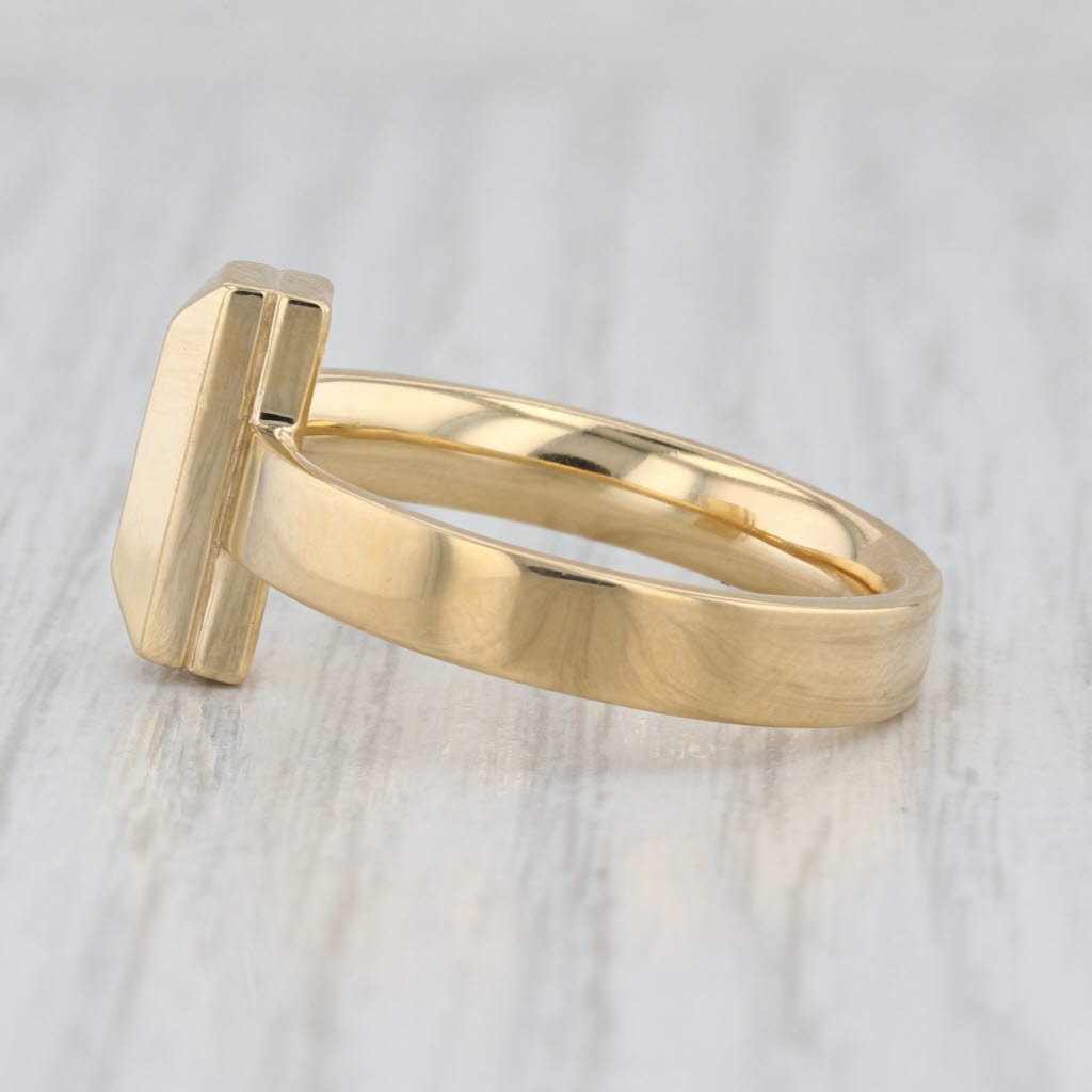 Tiffany & Co Beveled Large T Ring 18k Yellow Gold Size 10