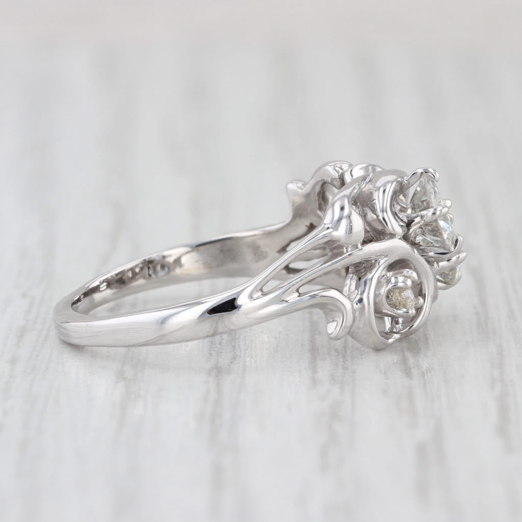 Vintage 0.86ctw Diamond Ring 14k White Gold Size 9 Anniversary