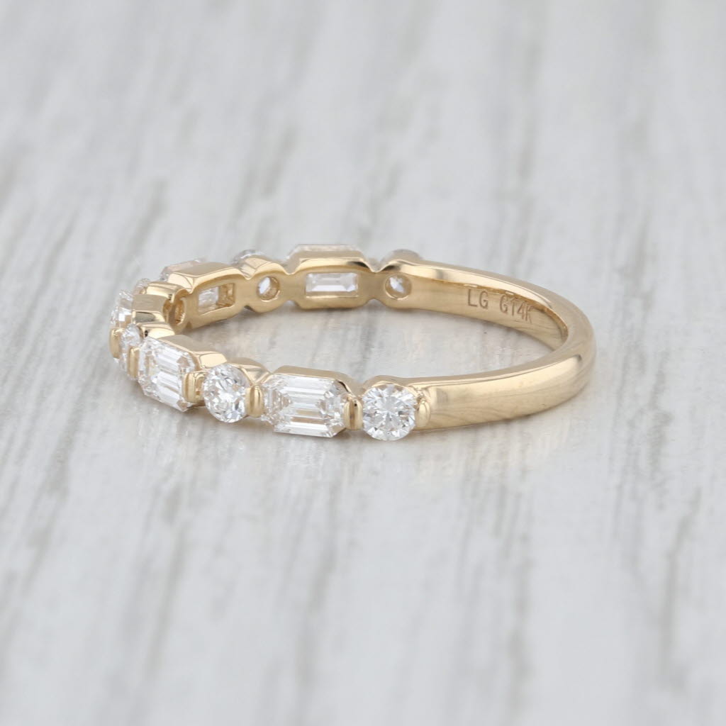 New 1.09ctw Lab Grown Diamond Wedding Band 14k Yellow Gold Sz 6.5 Stackable Ring