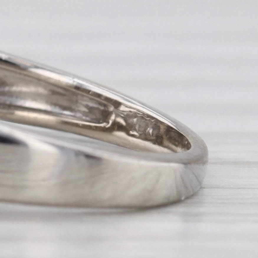 Light Gray 0.54ctw Diamond Princess Halo Engagement Ring 10k White Gold Size 6