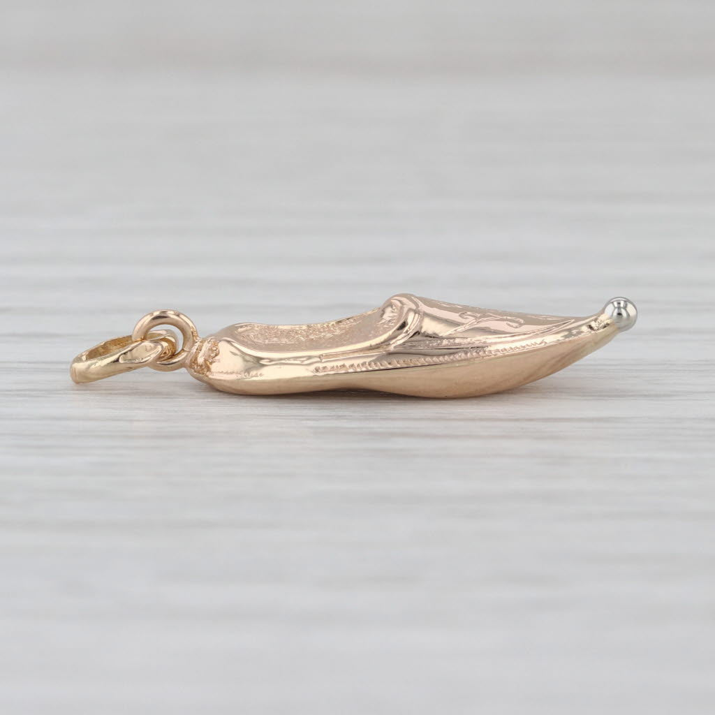 Vintage Monoco Shoe Slipper Pendant 18k Yellow Gold Charm