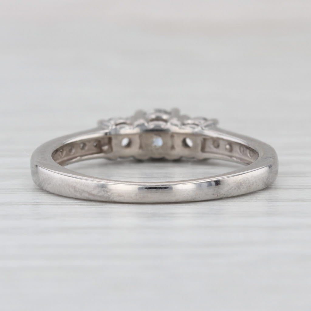 0.81ctw Diamond 3-Stone Engagement Ring 14k White Gold Size 9.25 Ring