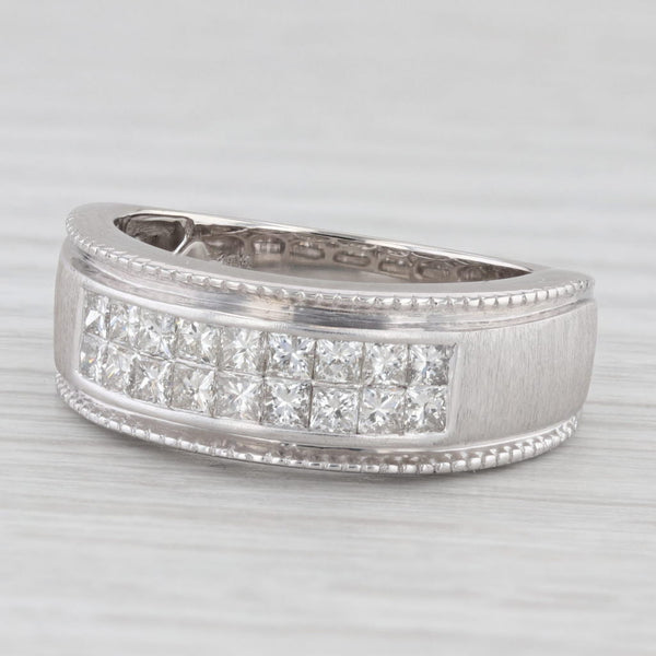 0.90ctw Diamond Men's Ring 10k White Gold Size 10 Wedding Band