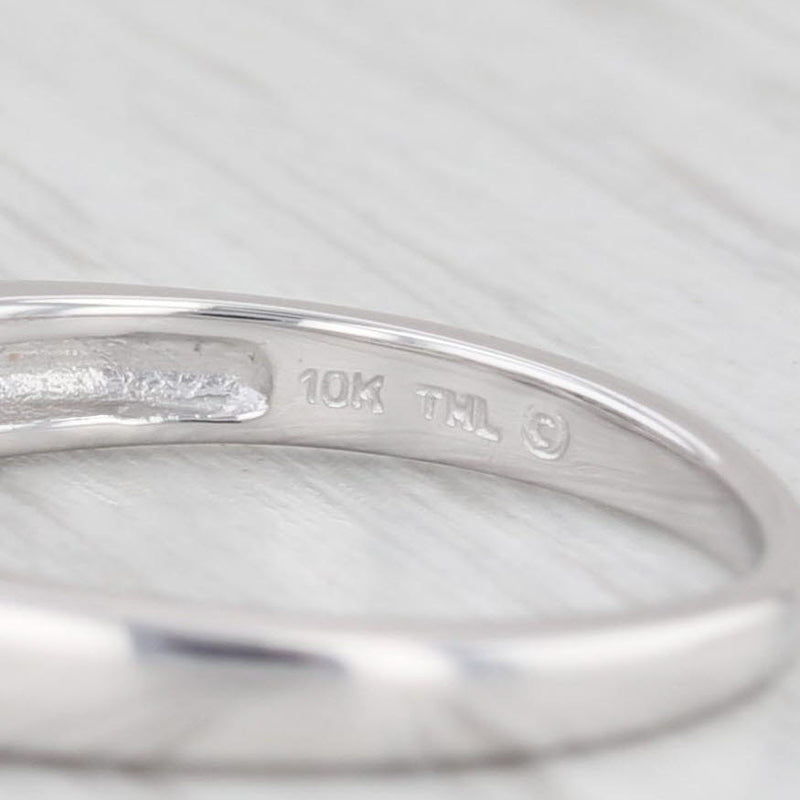 0.19ctw Round Diamond Engagement Ring 10k White Gold Size 6