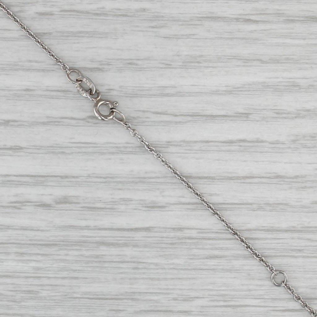 0.52ctw Diamond Interlocking Ovals Pendant Necklace 14k Gold 16-18" Cable Chain