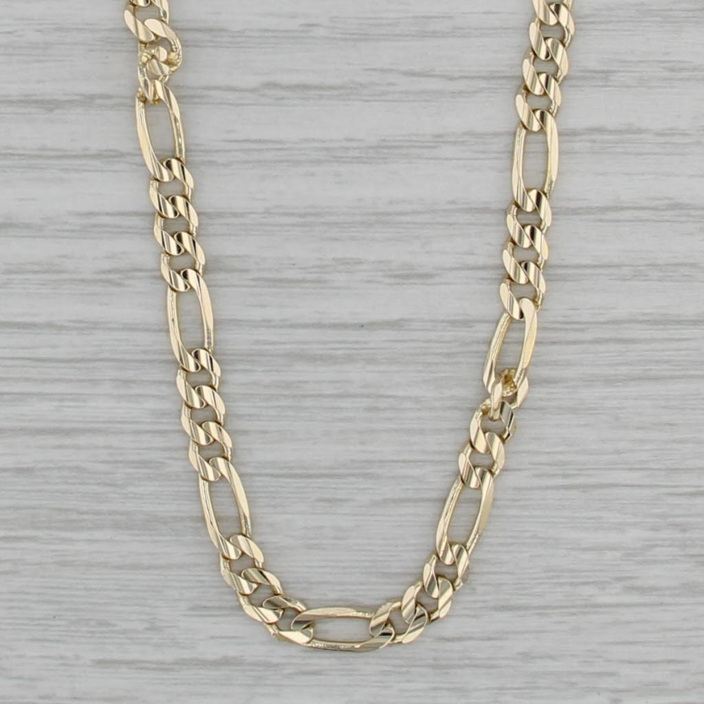 Figaro Chain Necklace 14k Yellow Gold 20" 4.7mm
