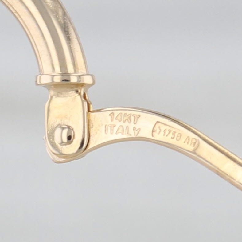 Heart Hoop Earrings 14k Yellow Gold Snap Top Hoops