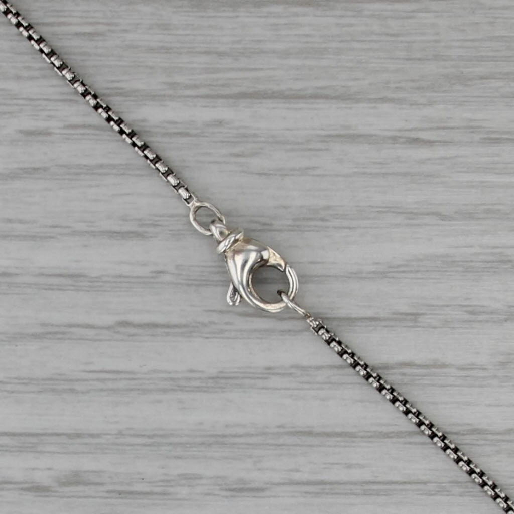 David Yurman Diamond Initial Letter K Pendant Necklace Sterling Silver Box Chain